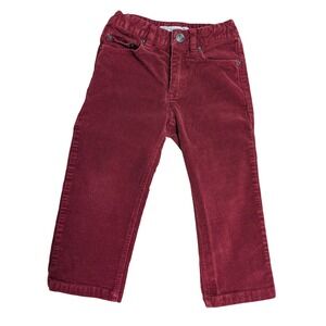Bonpoint Red Burgundy Corduroy Pants Toddler Size 2 Adjustable Waist Cotton